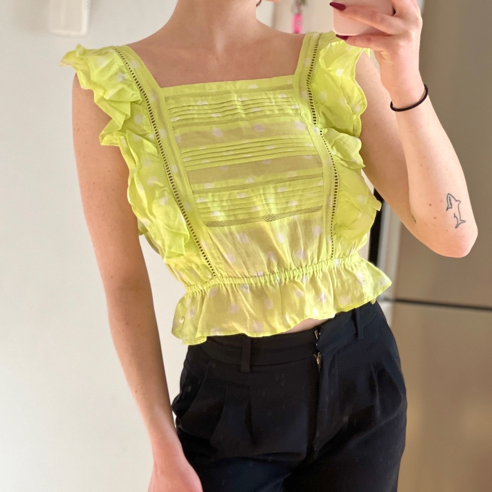 Scotch & Soda Linen Polka-Dot Blouse